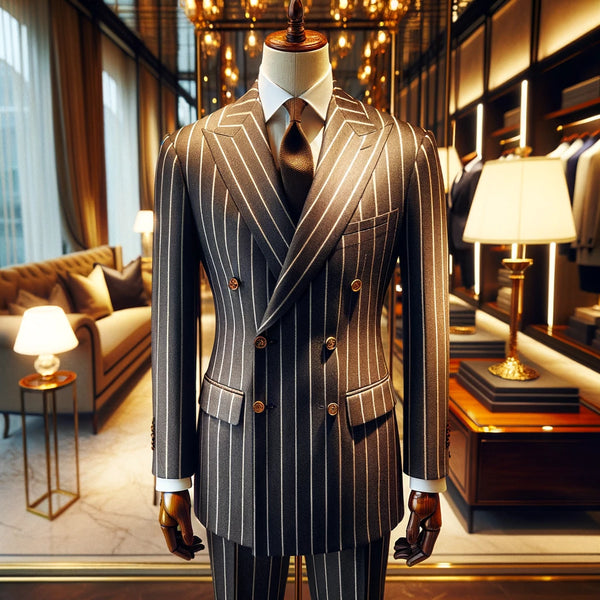 Premium 100% Wool Italian Suit - Classic  Double breast Tailored Fit for the Modern Gentleman