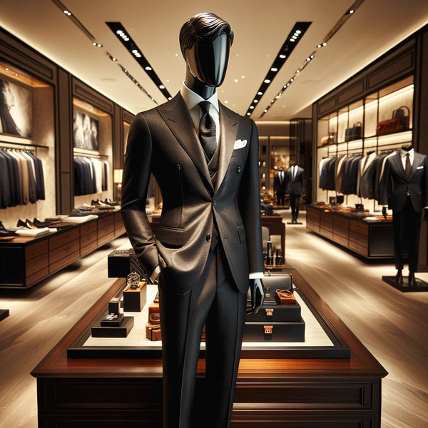 Luxurious 100% Wool Black Italian Suit